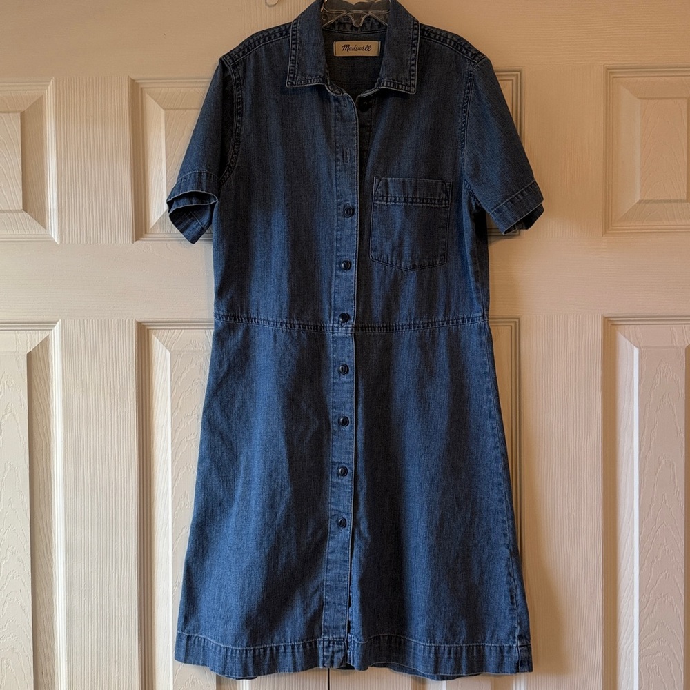 Madewell Dark Blue Denim Midi Dress